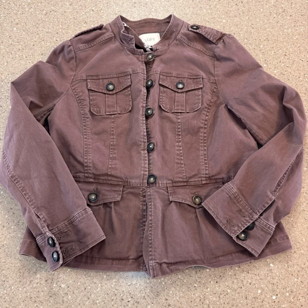 Women's LOFT Size Large Petit, Brown, Button Down - Picture 1 of 8